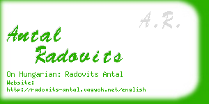 antal radovits business card